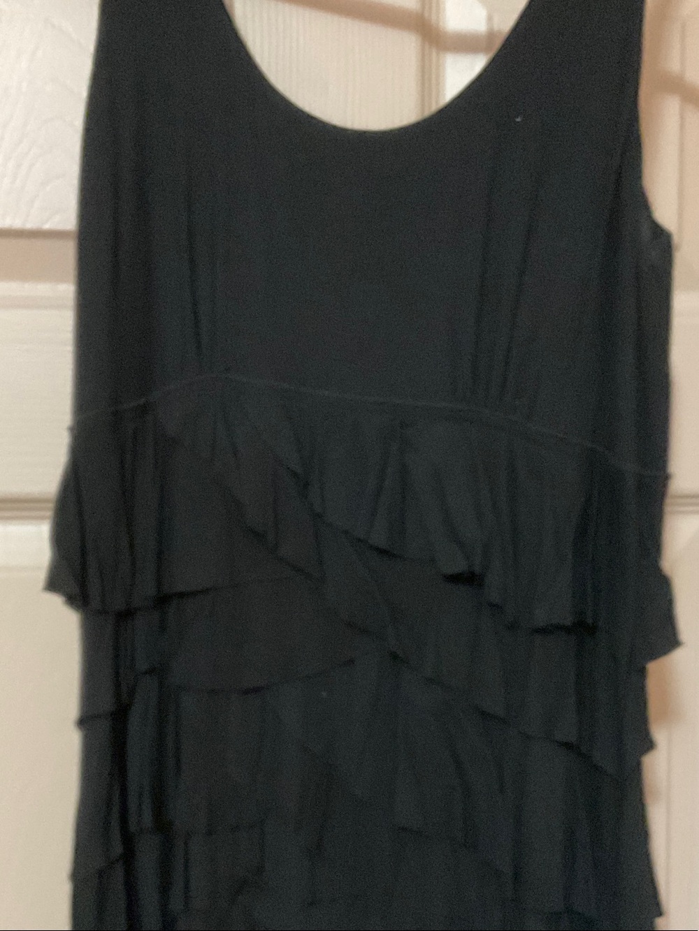 Sleeveless Black Tiered Mini Dress (Women’s Medium) - Picture 2 of 5